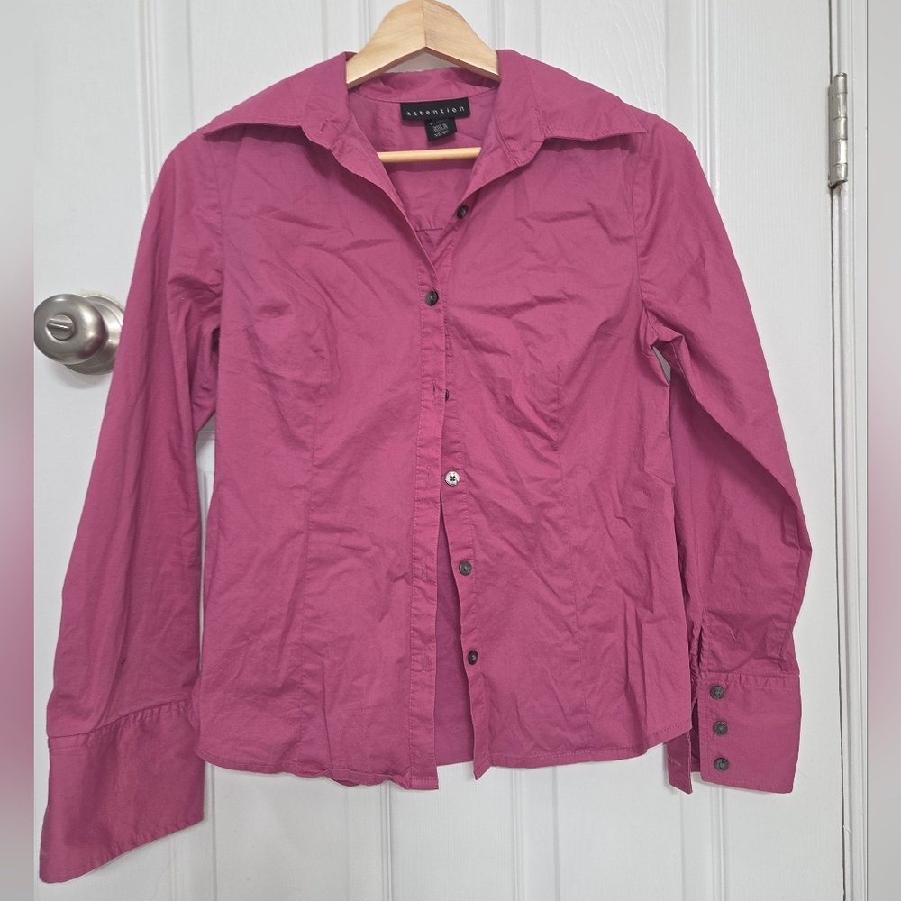 Banana Republic Women's Fuchsia Button-Down Shirt